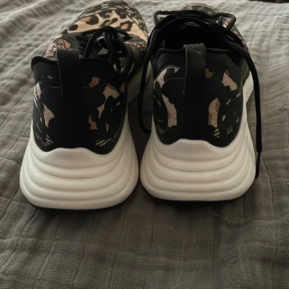 APL Leopard Print Athletic Sneakers in Black and Tan